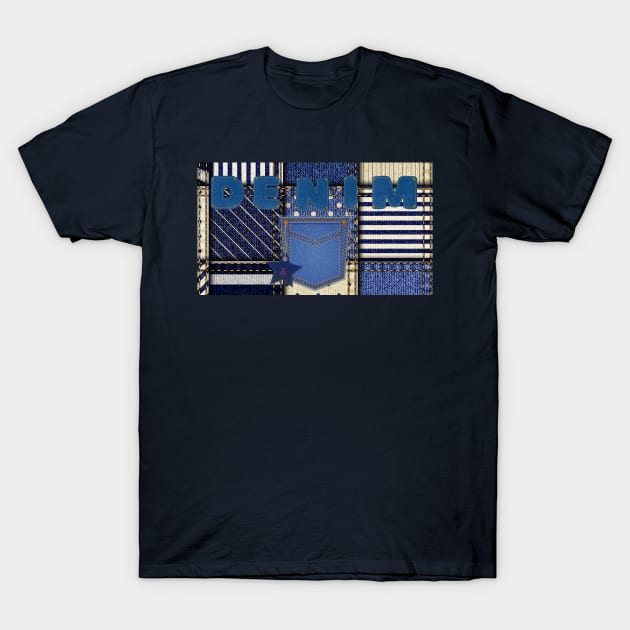 Denim Addicted Patchwork T-Shirt by Viper Unconvetional Concept